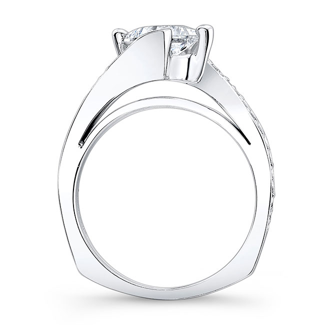 Platinum 1 Carat Princess Cut Moissanite Engagement Ring Image 2