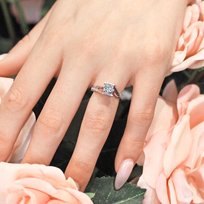  Channel Set Princess Cut Lab Grown Diamond Ring Image 4