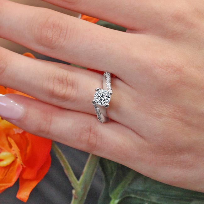 Classic Round Lab Diamond Engagement Ring Image 3