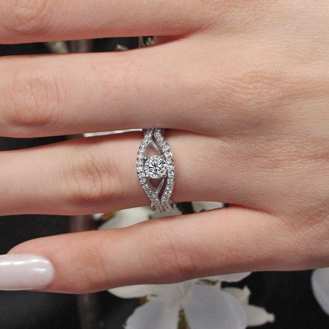 Platinum Unique Half Carat Diamond Bridal Set Image 3