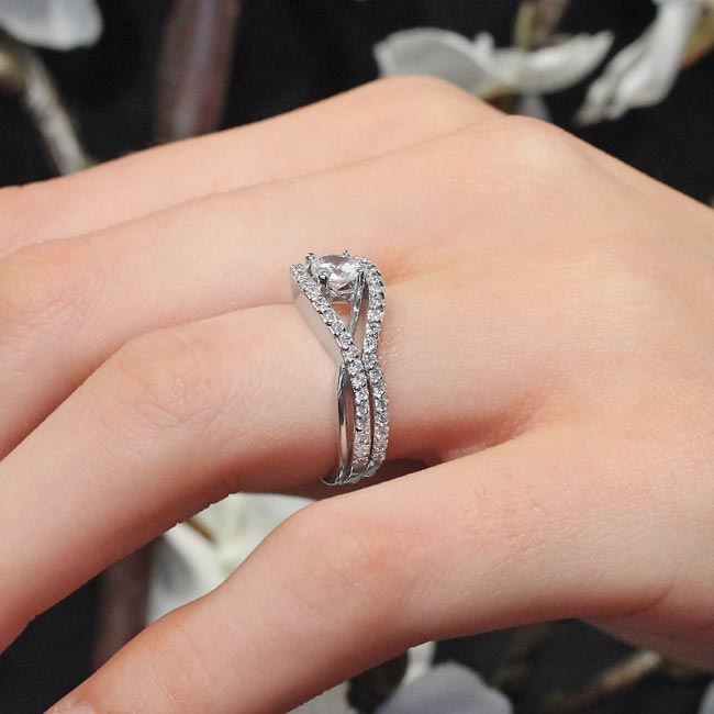 Platinum Unique Half Carat Lab Grown Diamond Bridal Set Image 4