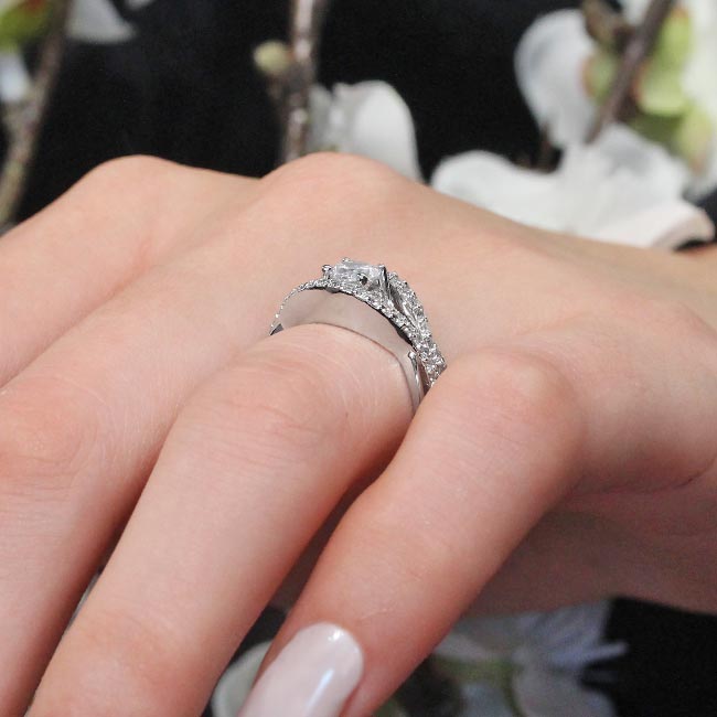 Platinum Unique Half Carat Lab Grown Diamond Bridal Set Image 5