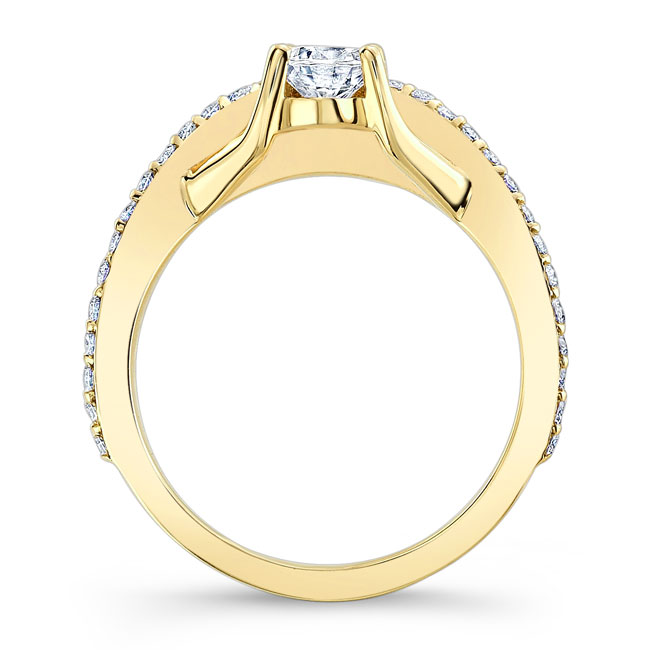 Yellow Gold Unique Half Carat Lab Grown Diamond Bridal Set Image 2