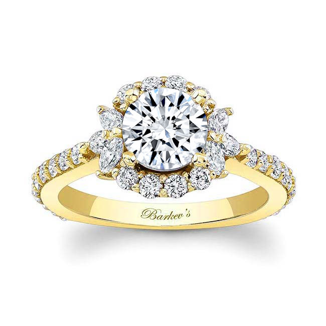 Yellow Gold Marquise Halo Ring