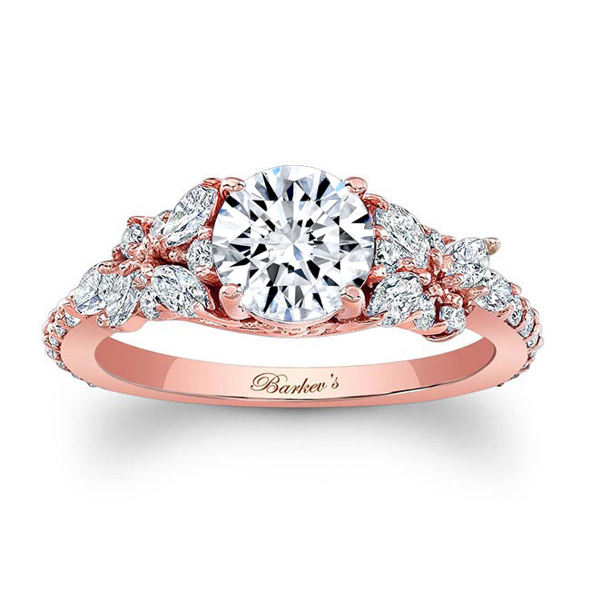  Rose Gold Vintage Marquise Engagement Ring Image 1