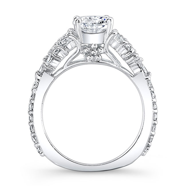  White Gold Vintage Marquise Engagement Ring Image 2