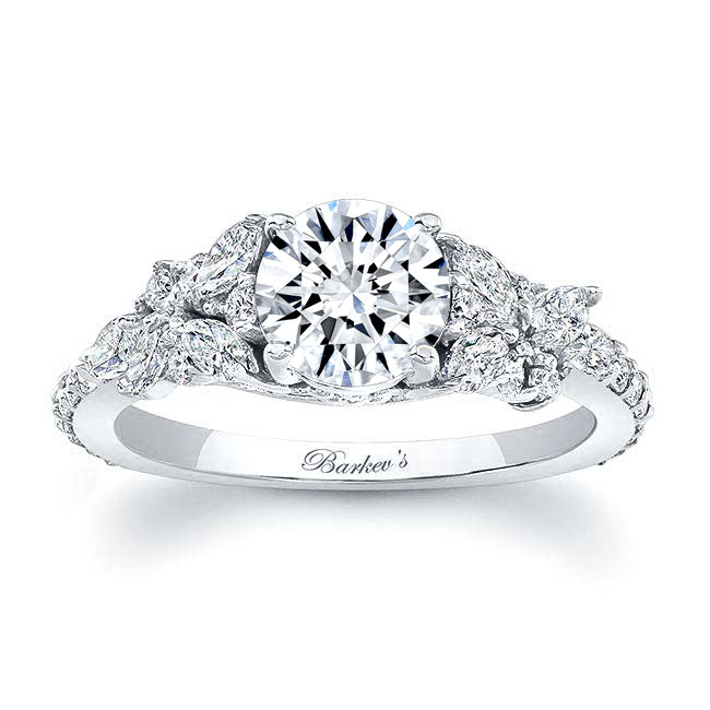  White Gold Vintage Marquise Engagement Ring Image 1