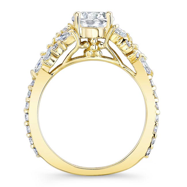  Yellow Gold Vintage Marquise Engagement Ring Image 2
