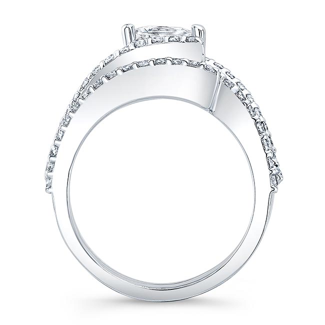  White Gold Split Shank Princess Cut Lab Grown Diamond Bridal Set Image 2
