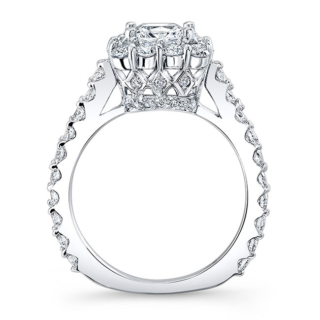 Platinum Moissanite Princess Ring Image 2