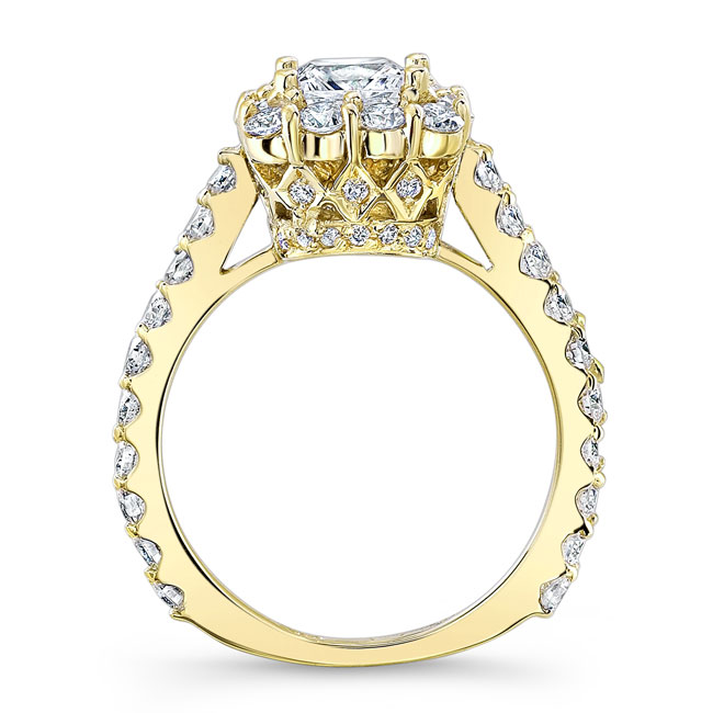  Yellow Gold Moissanite Princess Ring Image 2