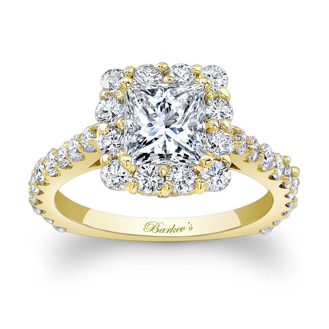  Yellow Gold Moissanite Princess Ring Image 1