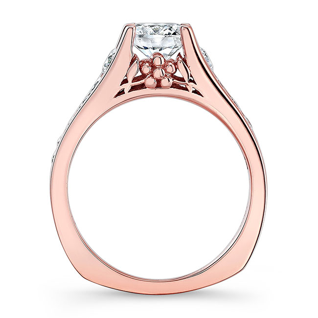  Rose Gold Cathedral Lab Grown Diamond Ring Image 2
