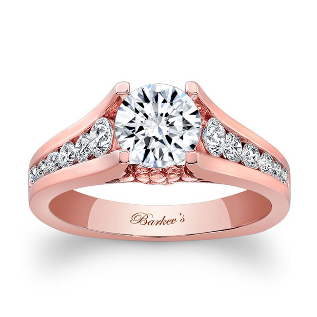  Rose Gold Cathedral Moissanite Ring Image 1