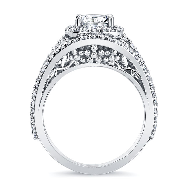 Platinum Halo Moissanite Ring Image 2