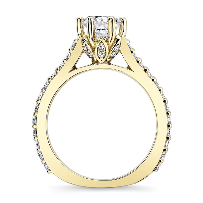 Yellow Gold Flower Diamond Ring Image 2