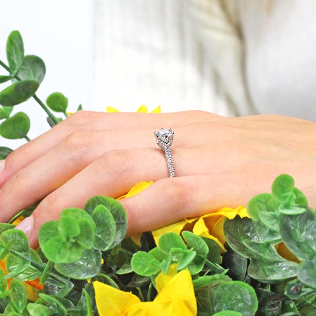  Flower Lab Grown Diamond Ring Image 4
