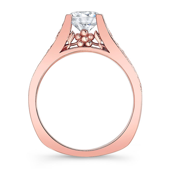 Rose Gold 3 Row Pave Moissanite Ring Image 2