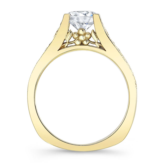 Yellow Gold 3 Row Pave Ring Image 2