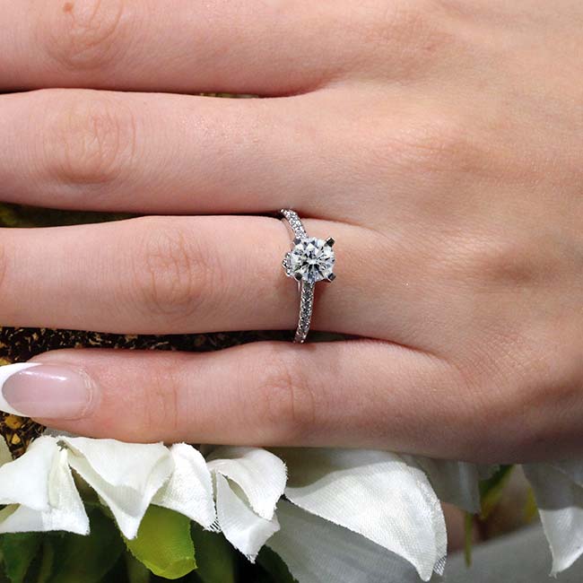  Simple Flower Lab Grown Diamond Ring Image 3