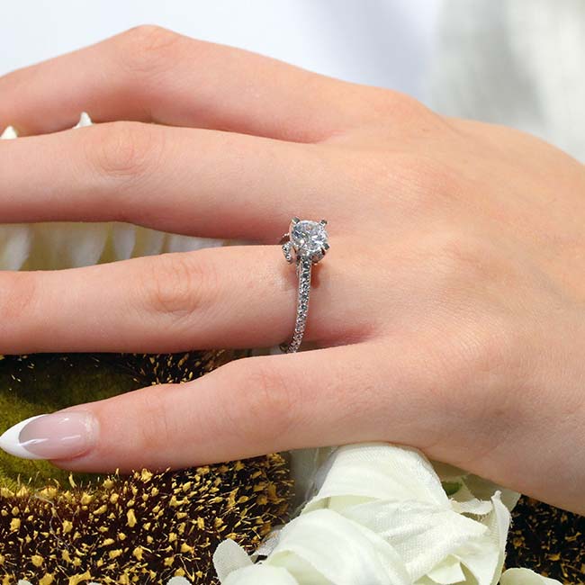  Simple Flower Lab Grown Diamond Ring Image 5