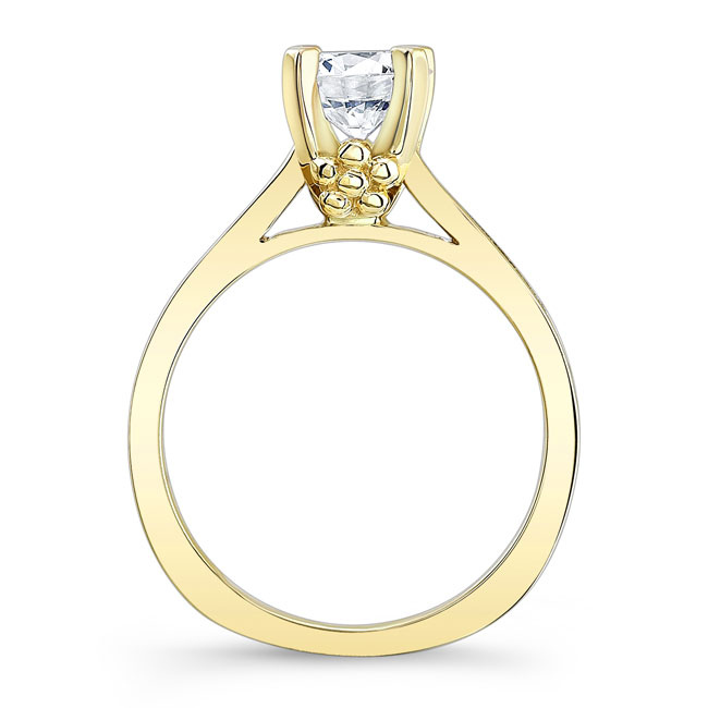 Yellow Gold Channel Set Moissanite Ring Image 2