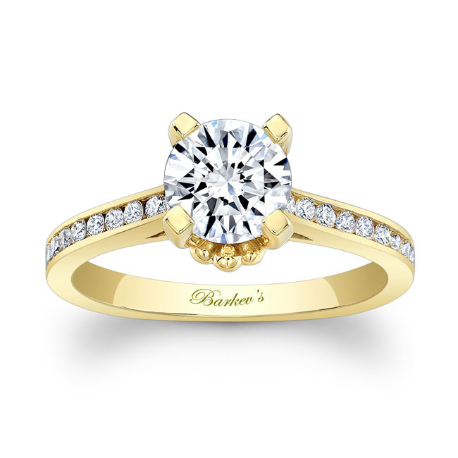Yellow Gold Channel Set Moissanite Ring