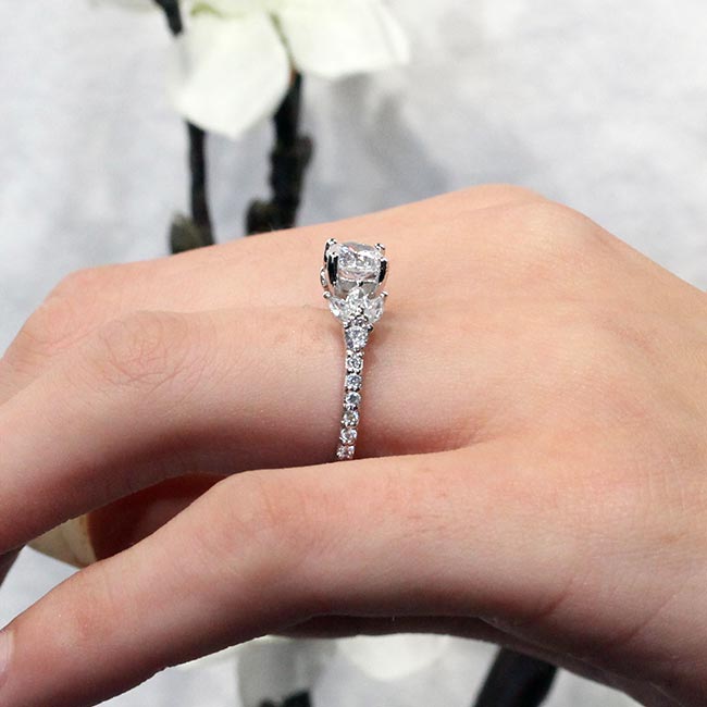 Marquise And Round Moissanite Engagement Ring Image 4