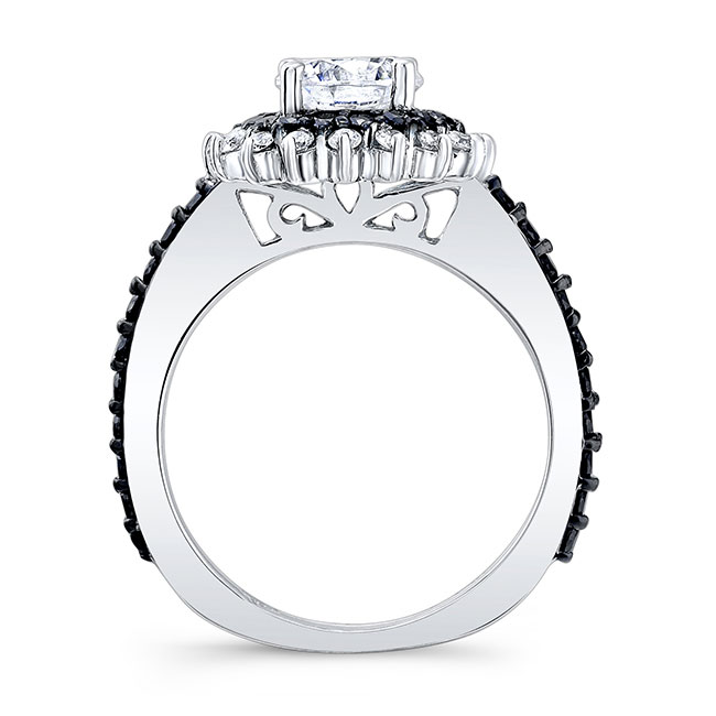  Black Diamond Accent Moissanite Sunflower Ring Image 2