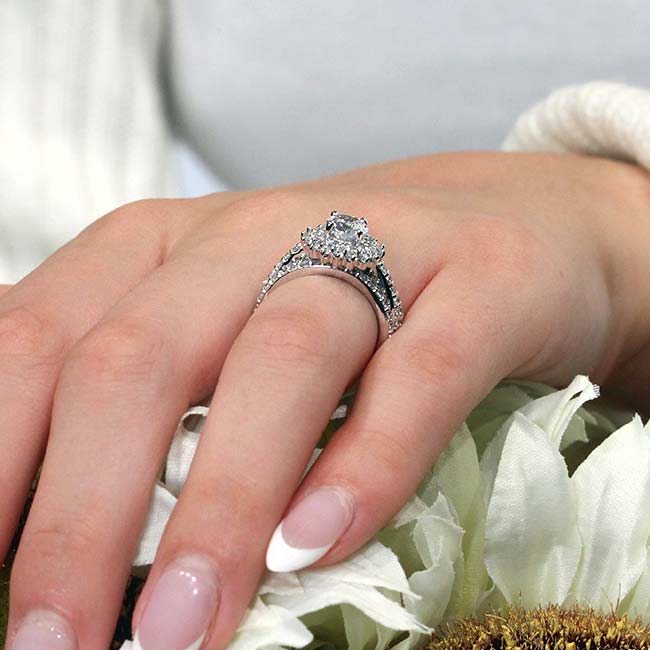  Moissanite Sunflower Bridal Set With 2 Bands Image 5