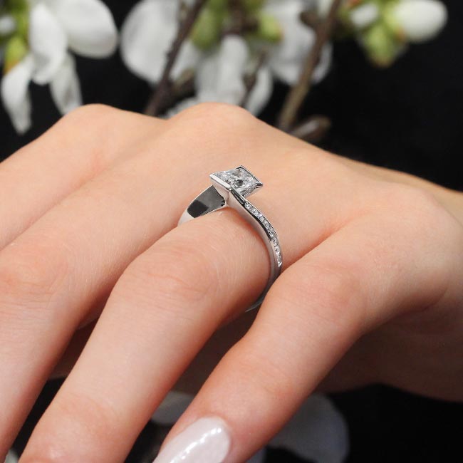 1 Carat Princess Cut Lab Grown Diamond Bypass Ring Image 5