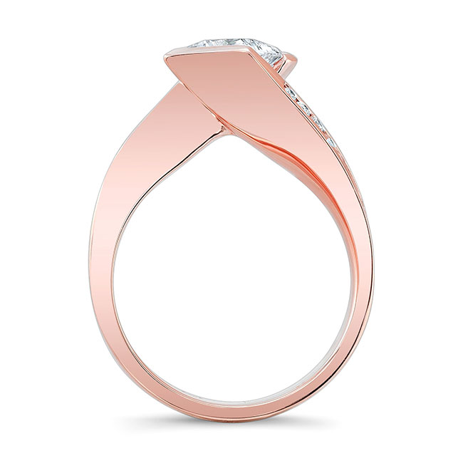Rose Gold 1 Carat Princess Cut Lab Grown Diamond Bypass Ring Image 2