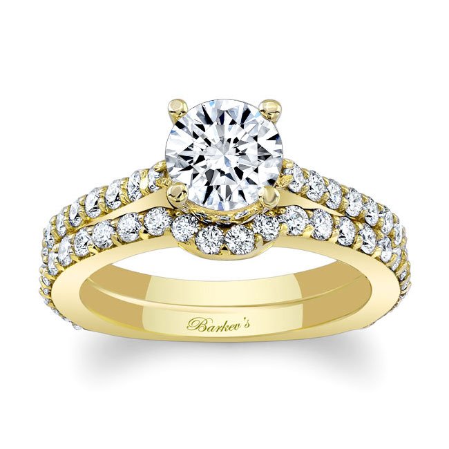  Yellow Gold Traditional Diamond Ring Set Image 1