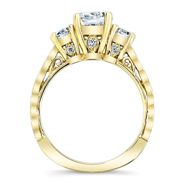 Yellow Gold Vintage 3 Stone Diamond Ring Image 2