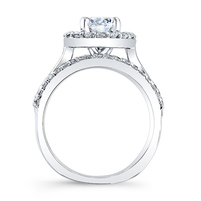  Channel Set Halo Moissanite Engagement Ring Image 2