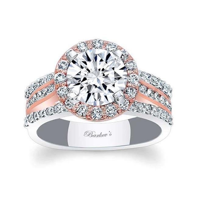Channel Set Halo Moissanite Engagement Ring