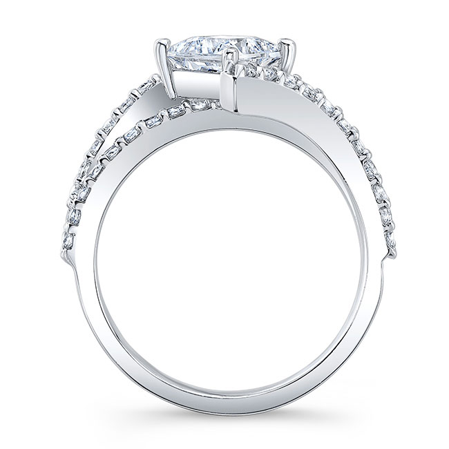 Platinum Kite Set Moissanite Engagement Ring Image 2