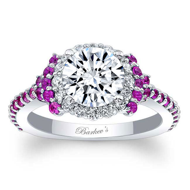 Pink Sapphire Accent Cluster Ring