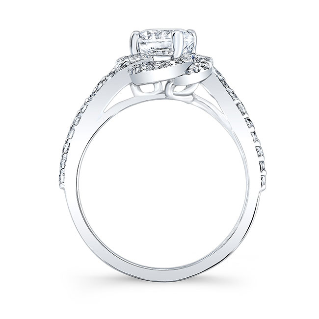  Thin Diamond Band Moissanite Engagement Ring Image 2