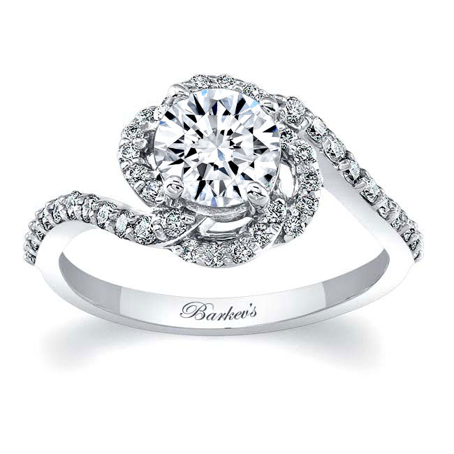  Thin Diamond Band Moissanite Engagement Ring Image 1