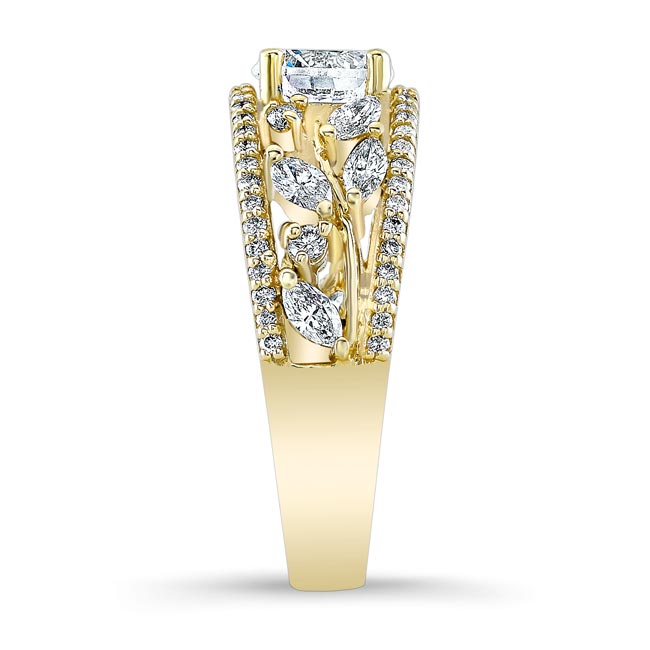 Yellow Gold Vine Lab Grown Diamond Ring Image 3