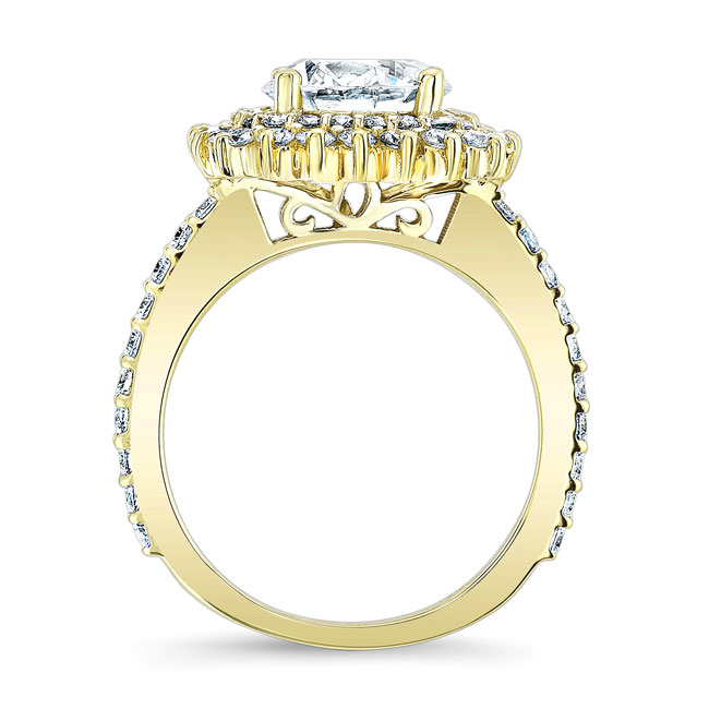  Yellow Gold 3 Carat Moissanite Engagement Ring Image 2