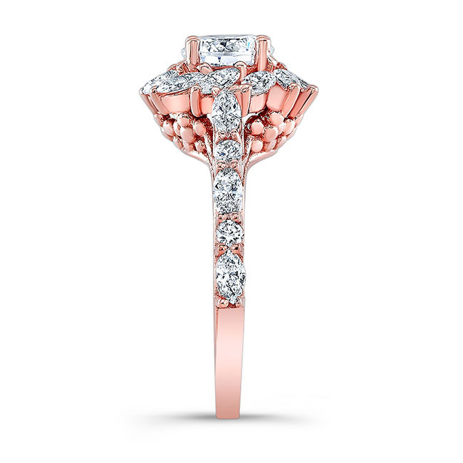  Rose Gold Lab Grown Diamond Sunflower Engagement Ring Image 3