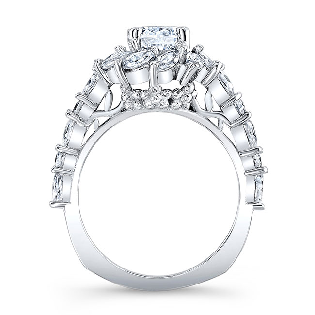 Platinum Moissanite Sunflower Engagement Ring Image 2