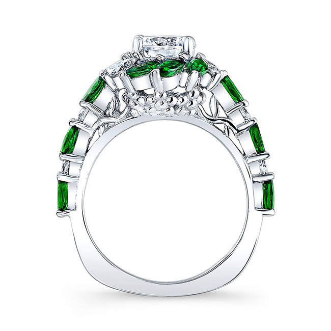  Tsavorite Moissanite Sunflower Engagement Ring Image 2