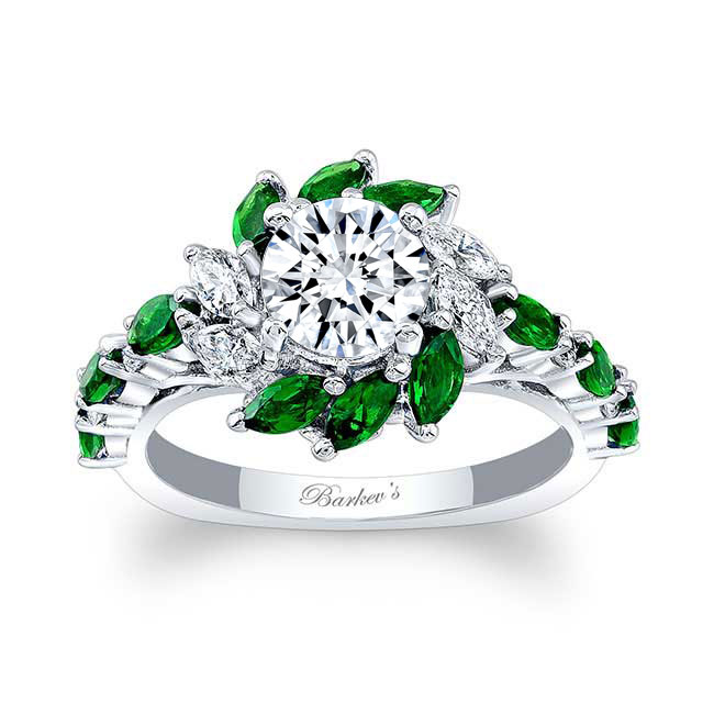 Tsavorite Moissanite Sunflower Engagement Ring Image 1
