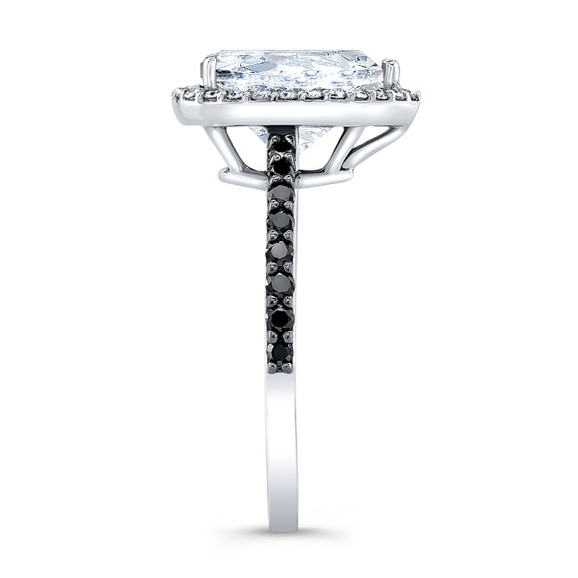 Platinum Pear Shaped Black Diamond Accent Ring Image 3