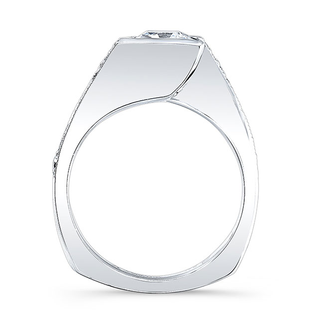  Princess Cut Channel Set Moissanite Engagement Ring Image 2