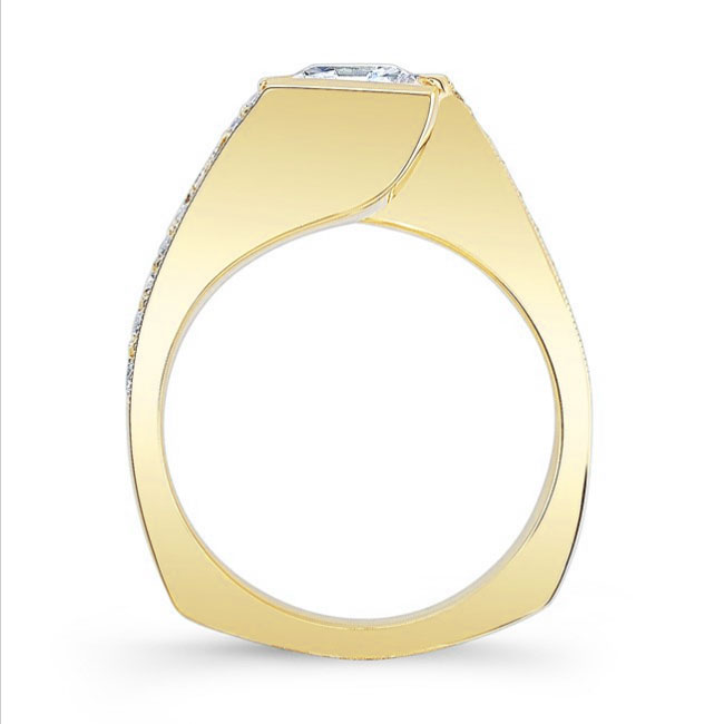 Yellow Gold Princess Cut Channel Set Lab Diamond Engagement Ring Image 2