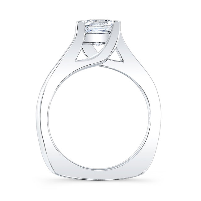 Platinum 1.25 Carat Princess Cut Moissanite Solitaire Ring Image 2